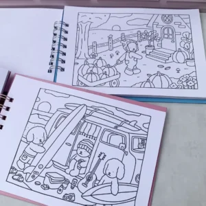 Kit 100 Canetinhas Touch + 2 Livros Capa Dura De Colorir - Imagem 8