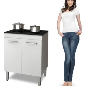 Balcão De Cozinha Para Cooktop 5 Bocas Branco Nauru - Imagem 4