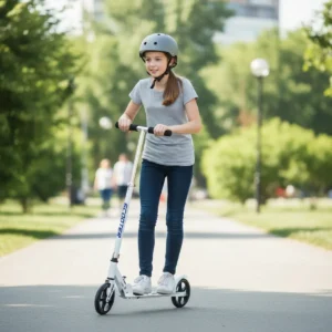 Patinete Infantil Adulto Profissional 2 Rodas Grandes Branco Sem Desenho - Imagem 1