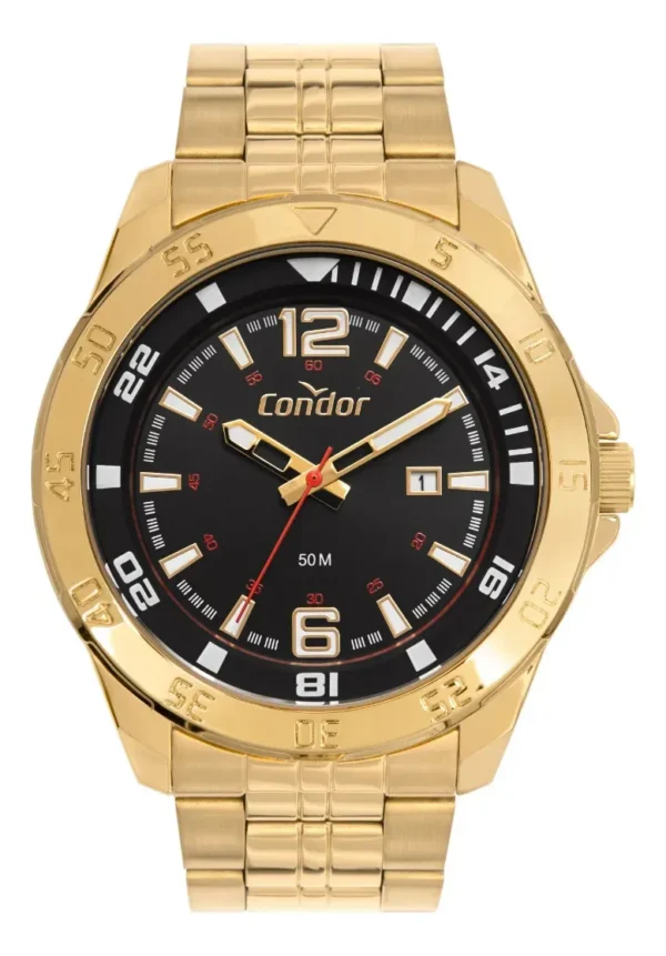 Kit Relógio Condor Masculino Dourado Co2115mwi/k4p Dourado Preto