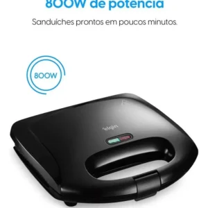 Sanduicheira Fast Time Elgin 800w Placas Duplas Preto - Imagem 1