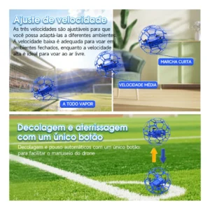 Drone Controle Remoto Futebol Voador Ze-k26max Um Presente - Imagem 7