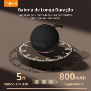 Inova Mini Caixa Caixinha De Som Bluetooth Portátil, Potente Tws Com Rádio Fm E Luzes Rgb, Ipx6 À Prova D'água, Longa Duração Caixa De Som Bluetooth - Imagem 5
