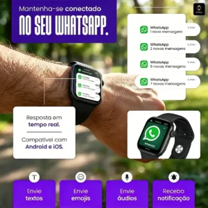 Smartwatch Auarfit A11t-mini 1.75 Com Bluetooth E Whatsapp - Imagem 4