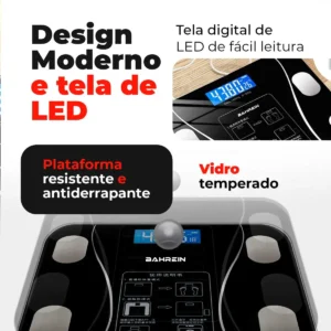 Balança Bioimpedancia Digital 180kg Smart Imc Profissional Rishon Com Aplicativo - Imagem 8