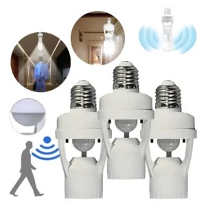 Kit 3 Sensor De Presença Lâmpada Com Fotocélula Soquete E27 - Imagem 1