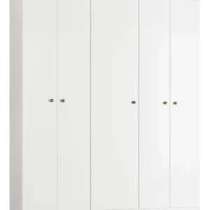 Guarda-roupa Solteiro 5 Portas MDP Branco Moderno Demóbile Ártico - Imagem 2