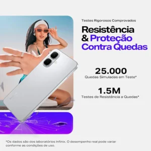 Smartphone Infinix Smart 10 4GB RAM 256GB SSD Câmera 8MP + IA, Tela 6.67 HD+ 120Hz, Bateria 5000mAh, Processador T7250, Android 15 Go, Dual Chip - Preto - Imagem 6