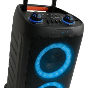 Caixa De Som Bluetooth Amplificada Grande Potencia Hz-2000 + 2 Microfones Sem Fio Limpo - Imagem 6