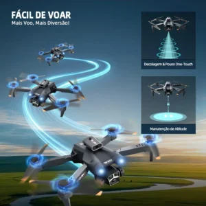 Dli Drone M3 Com Câmera Dupla Hd 1080p Drone Fpv Profissional Mini Quadricóptero Dobrável Com Controle Remoto Inclui Duas Baterias De 1800 Mah E Maleta De Transporte Preto - Imagem 4