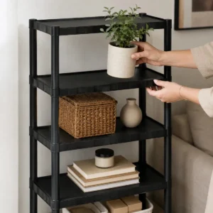 Estante Plastica Modular 5 Prateleiras Multiuso Organizadora Preta - Marianopole - Imagem 4