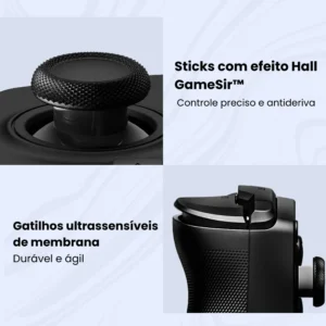 Controle Gamepad GameSir X5 Lite USB-C Android iPhone 15/16 Mobile Hall Effect Turbo Leve Preto - Imagem 5