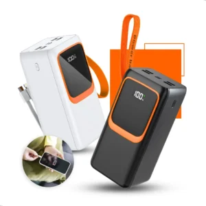 Power Bank Turbo Carregador Portátil 50.000mah Turbo 22.5w Premium Universal Rápida Carga Para Celular iPhone Xiaomi Motorola LG Smartwatch Tablet Display Digital Viagens Festa Ios Nixzen Preto - Imagem 1