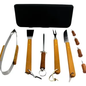 Kit Churrasco Inox Faca/garfo/pegador/espatula/amolador - Imagem 2
