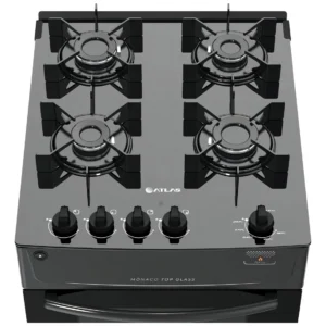 Fogão 4 Bocas Atlas Mônaco Top Glass com Mesa de Vidro e Acendimento Automático Preto Bivolt - Imagem 7