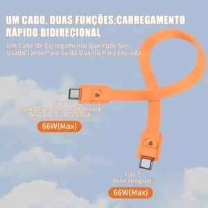 Power Bank 20000mah Carregador Portátil 66w Rápido Cabo Leve - Imagem 3