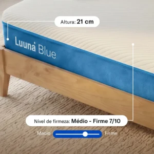 Colchão Casal Luuna Blue, Espuma 21 cm com Bloqueio de Movimento, 10 Anos de Garantia - Imagem 6