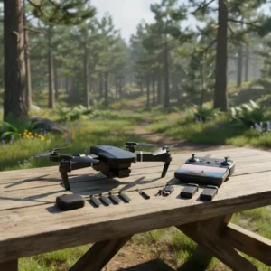 Drone Mini Pro 2 Baterias Com Câmera E Aplicativo Para Acompanhamento Em Tempo Real Completo Com Assistente De Pouso E Sensores + Peças De Reposiçao E Maleta De Transporte Drone Preto - Imagem 8
