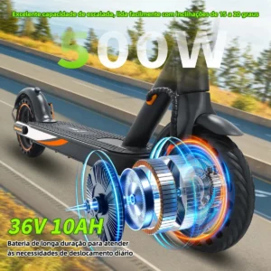 Bolin Xm01 Patinete Eletrico Adulto 350w Velocidade Máxima De 32 Km/h 25 Km De Autonomia Corpo Em Liga De Alumínio Com App Bluetooth Preto - Imagem 4
