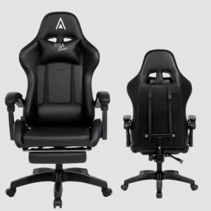 Cadeira Gamer Ergonômica Alpha Rija de Couro Sintético Preta - Imagem 6