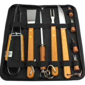 Kit Churrasco Inox Faca/garfo/pegador/espatula/amolador - Imagem 1