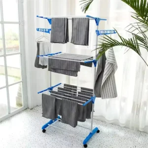 Varal De Chão Grande De Roupas 3 Andares Dobrável Cor Azul Kontuz 170 cm - Imagem 6