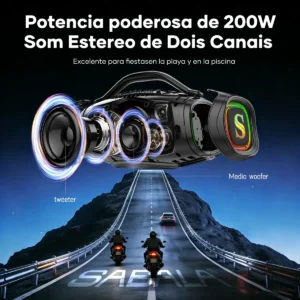 Caixa De Som Sabala Dr-300 Bt5.4 200w 39000mah Rgb App 36h - Imagem 5
