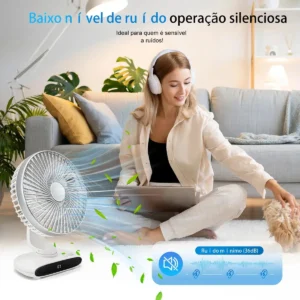 Ventilador De Mesa E Parede Ajustável Silencioso Portátil - Imagem 4