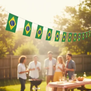 Varal Bandeira Bandeirinhas Do Brasil 10m Copa Festas 30x22 - Imagem 5