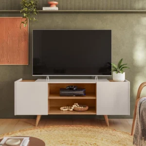 Rack Para Tv Até 55 River 2 Portas - Colibri Cor OFF WHITE MATTE / FREJO - Imagem 1