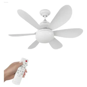 Ventilador De Teto Silencioso De 3 Modos Com Lâmpada Controle Branco 50 Cm 50 Hz X 60 Hz Branco 127/220v Plástico Polo Uk - Imagem 4