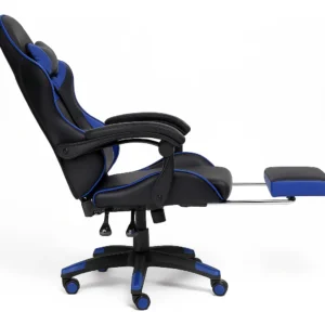 Cadeira Gamer Profissional Reclinável Apoio De Pés X-ray Cor Azul Material do estofamento Couro sintético - Imagem 6