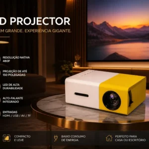 Mini Projetor Full Hd Yg-300 Led Portátil 600 Lumens Usb - Imagem 6