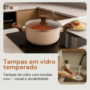 Jogo De Panelas Cerâmico Antiaderente Indução 10 Peças - Imagem 6