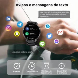 Smartwatch Mertto Esportivo ZL02 Com 2 Pulseiras, Tela de 1.39" para Android e iOS - Imagem 8