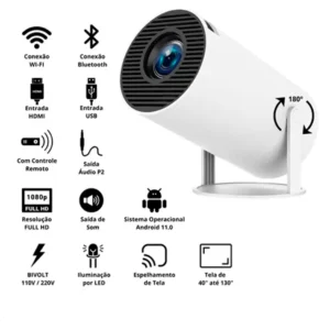 Maxnova Projetor Hy300 4k Portátil Branco - Imagem 3