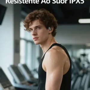 Fone de Ouvido Esportivo Bluetooth 6.0 Com Gancho Para Xiaomi Samsung iPhone Motorola Open Ear IPX7 À Prova D'Água 68h Bateria Para Corrida Academia Com Microfone Carregamento USB‑C Cor Preto - Imagem 7