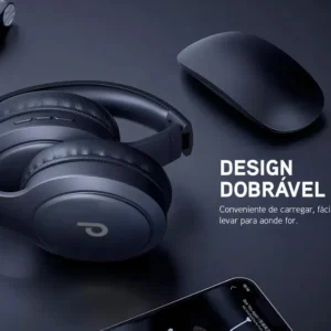 Fone De Ouvido Headphone Dapon H02d Bluetooth 5.1 Over-ear 22 Horas De Bateria Azul Bebê - Imagem 4