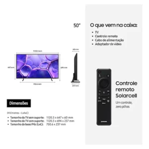 Smart Tv U8600f Crystal Uhd 4k 50 2025 Preto Samsung - Imagem 4