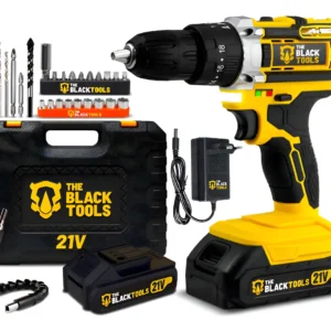Parafusadeira Furadeira De Impacto The Black Tools Profissional TB-21PX 2 Baterias Com Maleta 60Hz Amarelo - Imagem 1