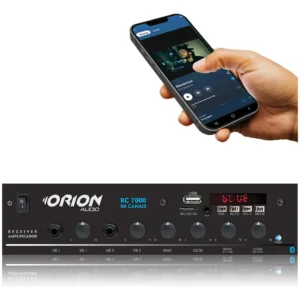 Amplificador Som Ambiente Bluetooth USB FM 4 Canais 125W RMS Receiver P/ Igreja Loja Restaurante Consultório RC7000BT Bivolt - Imagem 1