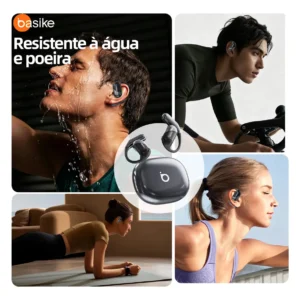 Basike Fone De Ouvido Sem Fio Bluetooth Com Gancho Gamer Esportivo Baixa Latência 100h, Design Aberto - Imagem 7