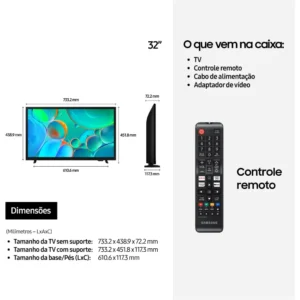 Smart Tv H5000f Hd 32 Polegadas 2025 Preto Samsung Bivolt - Imagem 4