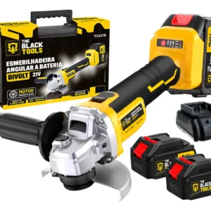 Esmerilhadeira Lixadeira Angular Sem Fio Com 2 Baterias 21v 4000mah 4.1/2 125mm Maleta Tca21bt The Black Tools - Imagem 1