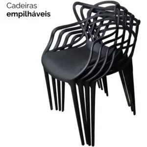 Cadeiras Allegra Kit 10 Unid Mesa Sala De Jantar Empilhável - Imagem 5
