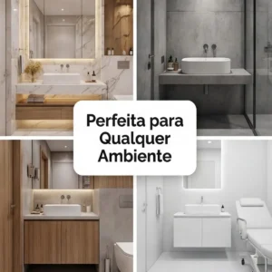Cuba Pia De Apoio Sobrepor 37x27cm Branca Para Banheiro Lavabo Armário Gabinete Suspenso Luce - SOS Acabamentos by Orcia - Imagem 6