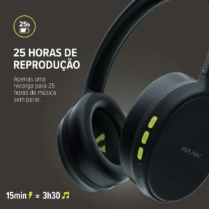 Fone de Ouvido Bluetooth Sem Fio WAAW By Alok Sense 200HB com Microfone e Compatível com Assistente de Voz - Imagem 4