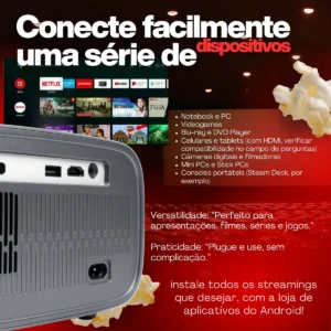 Projetor Portátil Full Hd 4k T15 Pro 10000lm Cores Fortes Hd - Imagem 4