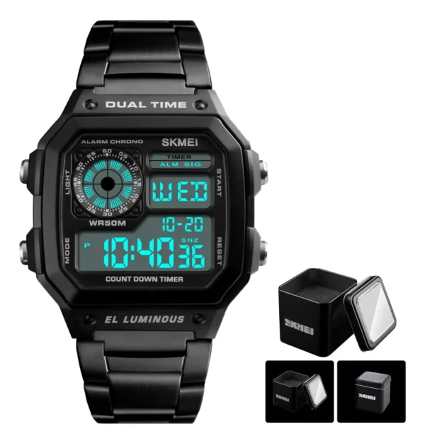 Relógio Skmei 1335 Masculino Digital de Aço Inoxidável com Alarme e à Prova D'água