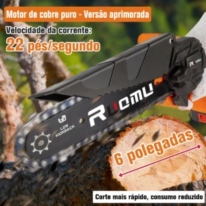 Mini Motoserra Elétrica Portátil 6 Pol Duas Baterias 700w - Imagem 5